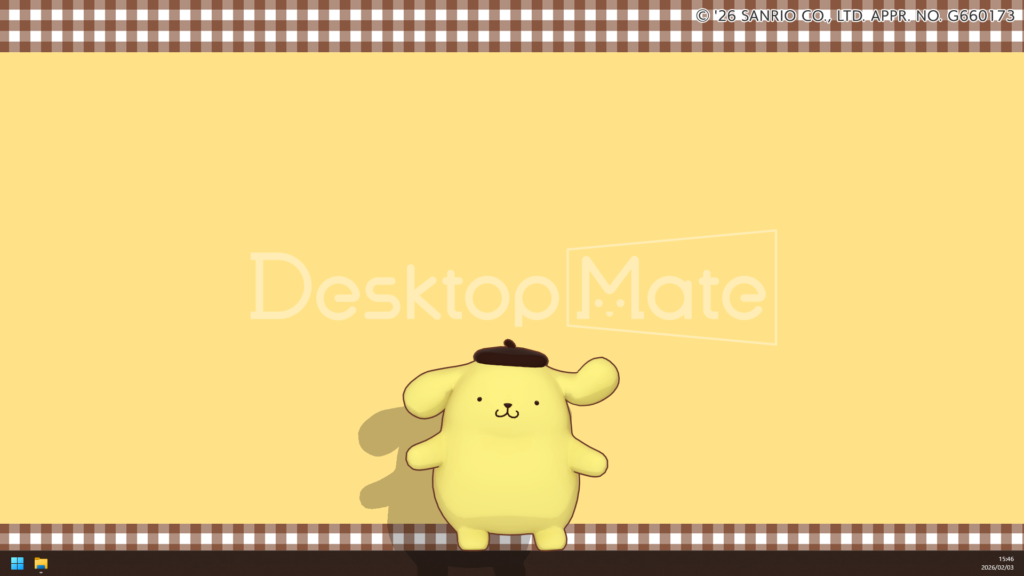 Pompompurin desktop companion in Desktop Mate