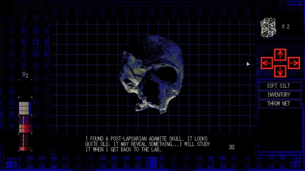 A ruined skull being investigated