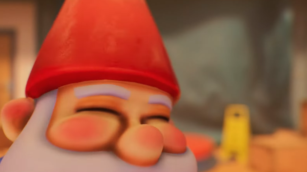 Gnome looking into the camera