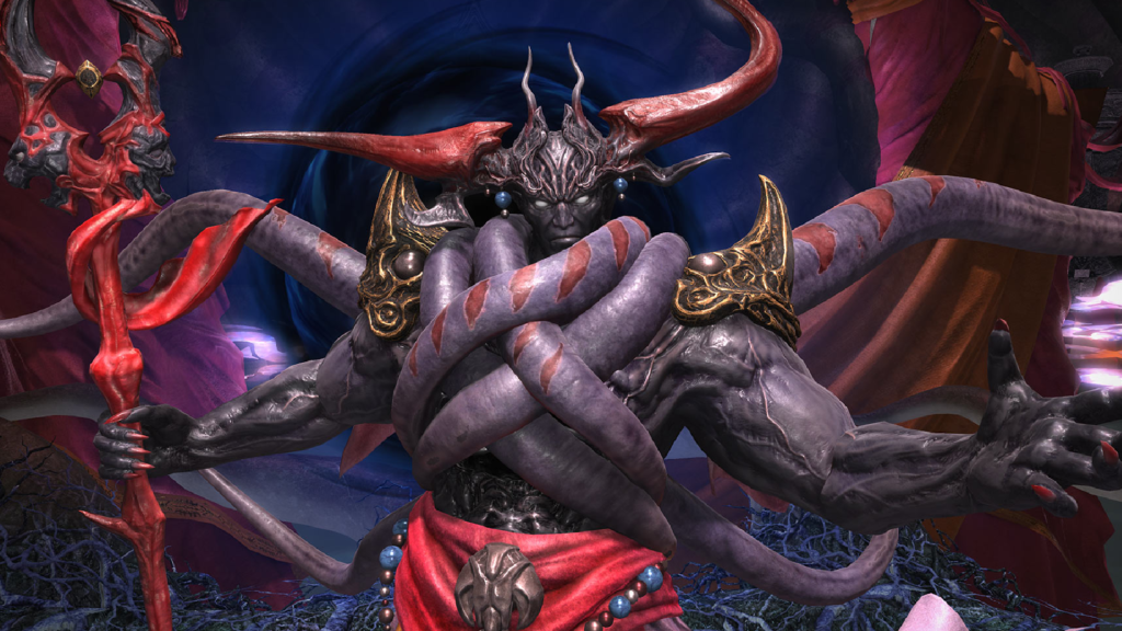 Final Fantasy 14 patch 7.5 site teases a potential return to the void for its next expansion A void entity from Final fantasy 14 postures villainously as part of patch 7.5's main story quest.