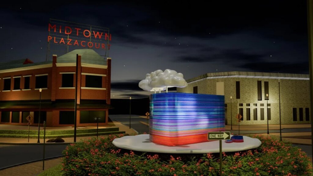 Midtown OKC will install a new cake sculpture in 10th St roundabout Midtown OKC will install a new cake sculpture in 10th St roundabout