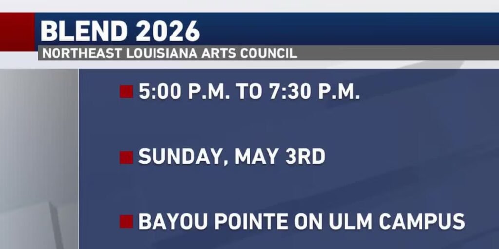 Northeast Louisiana Arts Council to host BLEND 2026 on May 3