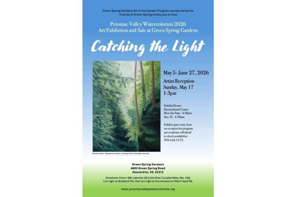 Potomac Valley Watercolorists 2026 Art Exhibition & Sale at Green Spring Gardens