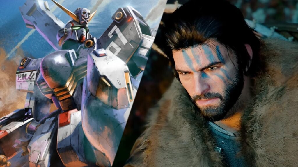 Your joys will always be someone else’s junk A Mobile Suit Gundam Battle Operation 2 illustration of the Crossbone Gundam paired with an image of Kliff from Crimson Desert.