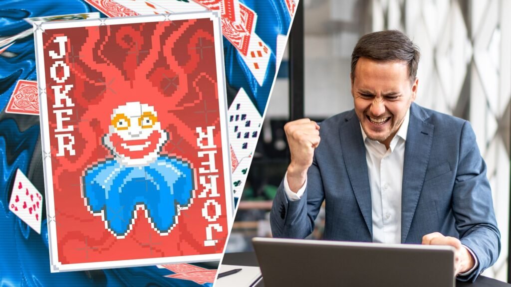 Balatro publisher Playstack could soon belong to the same private equity firm that owns Fandom and GameSpot A joker from Balatro and a thoroughly pumped businessman.