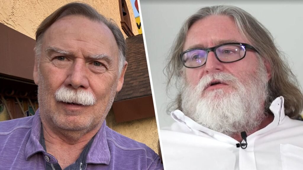 Side-by-side images of Sierra co-founded Ken Williams and Valve co-founder Gabe Newell