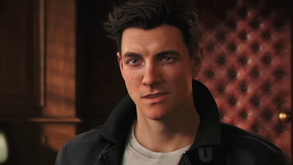 James Bond giving a cocky grin.