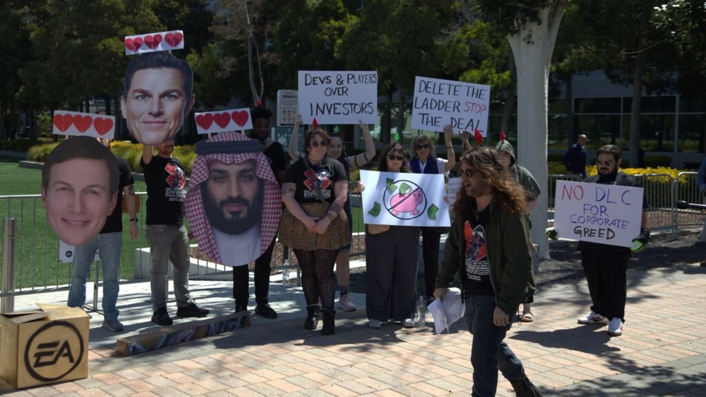 Protesters 'raid' EA to oppose Saudi Arabia acquisition