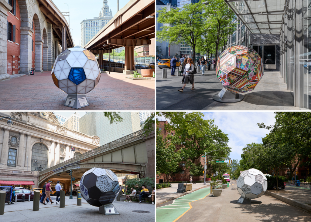 23 soccer ball sculptures installed across NYC and NJ ahead of World Cup