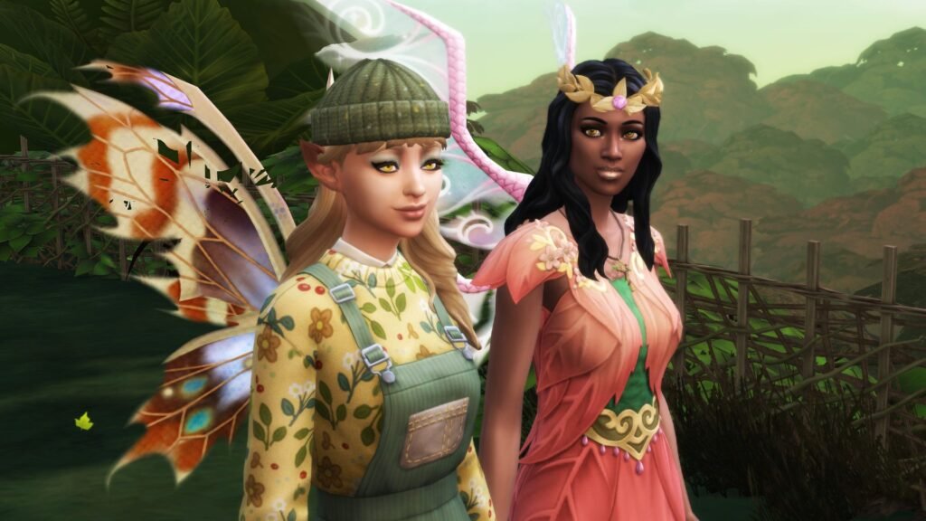 The Sims 4: Enchanted by Nature - Two fairies standing outside