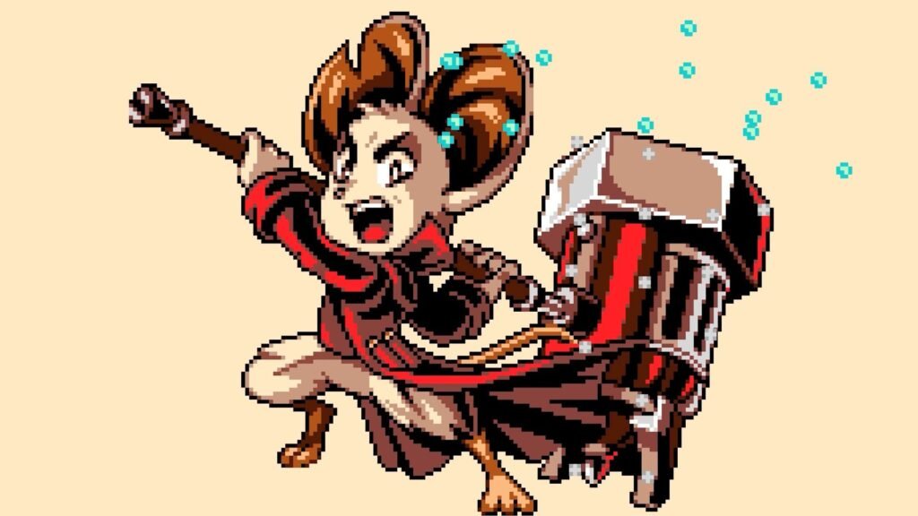 Mina the Hollower about to hollow out your skull with a giant hammer
