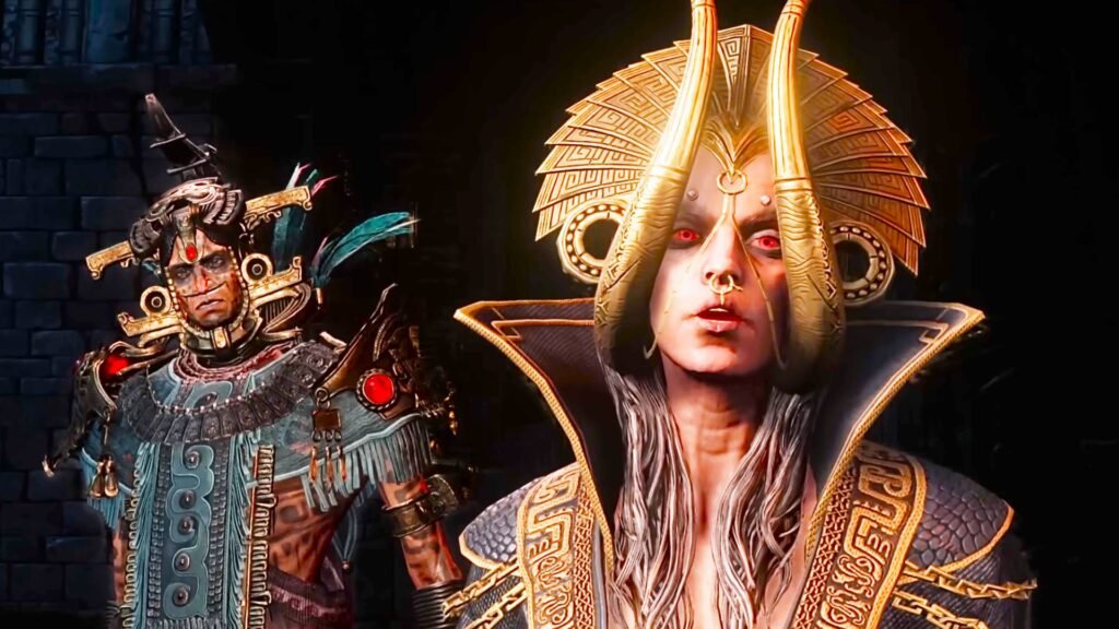 Path of Exile 2 director says players exploiting system to become in-game millionaires ‘ruined Christmas for me’ and joked that he’s ‘lost all sympathy’ for everyone who took advantage of it A screencap of the Path of Exile 2 Fate of the Vaal trailer. A woman stands in the foreground with a man in the background. Both of the mare adorned in golden jewelry and piercings. The woman in front has red eyes and gold horns framing her face. The man in the background looks on at her in confusion.