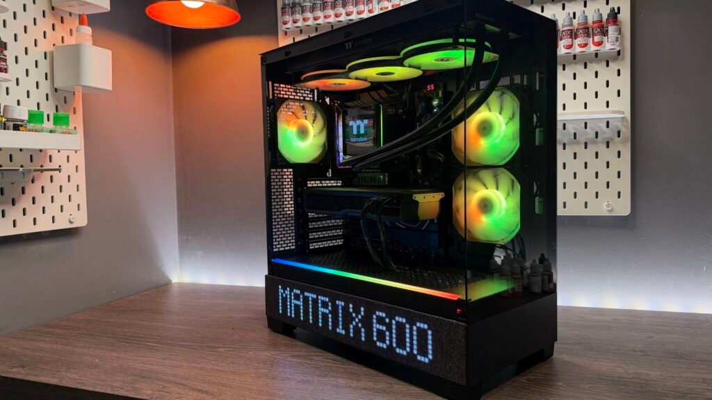 The Phanteks XT View Matrix case on a table.
