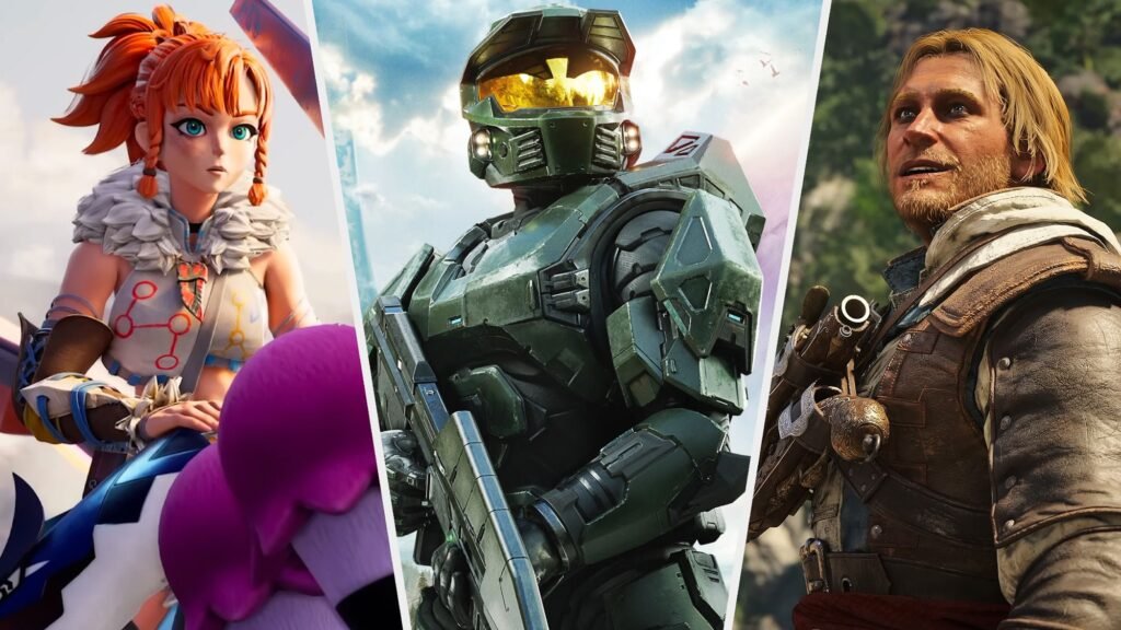 From left to right: A Pal trainer from Palworld, Master Chief from Halo: Campaign Evolved, and Edward Kenway from Assassin's Creed: Black Flag Resynced